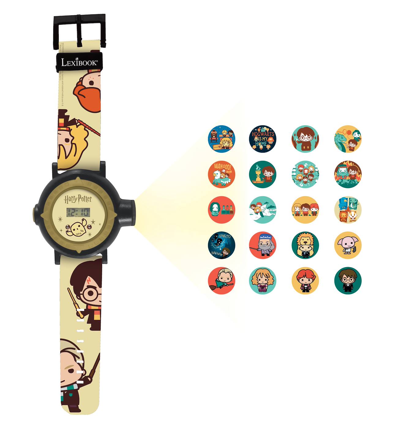 Montre digitale avec projection Harry Potter beige