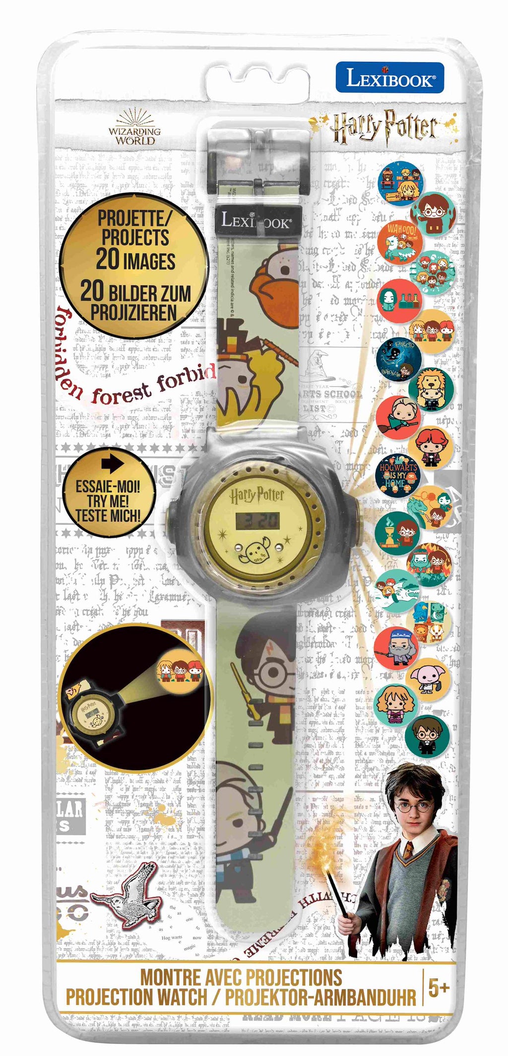 Montre digitale avec projection Harry Potter beige