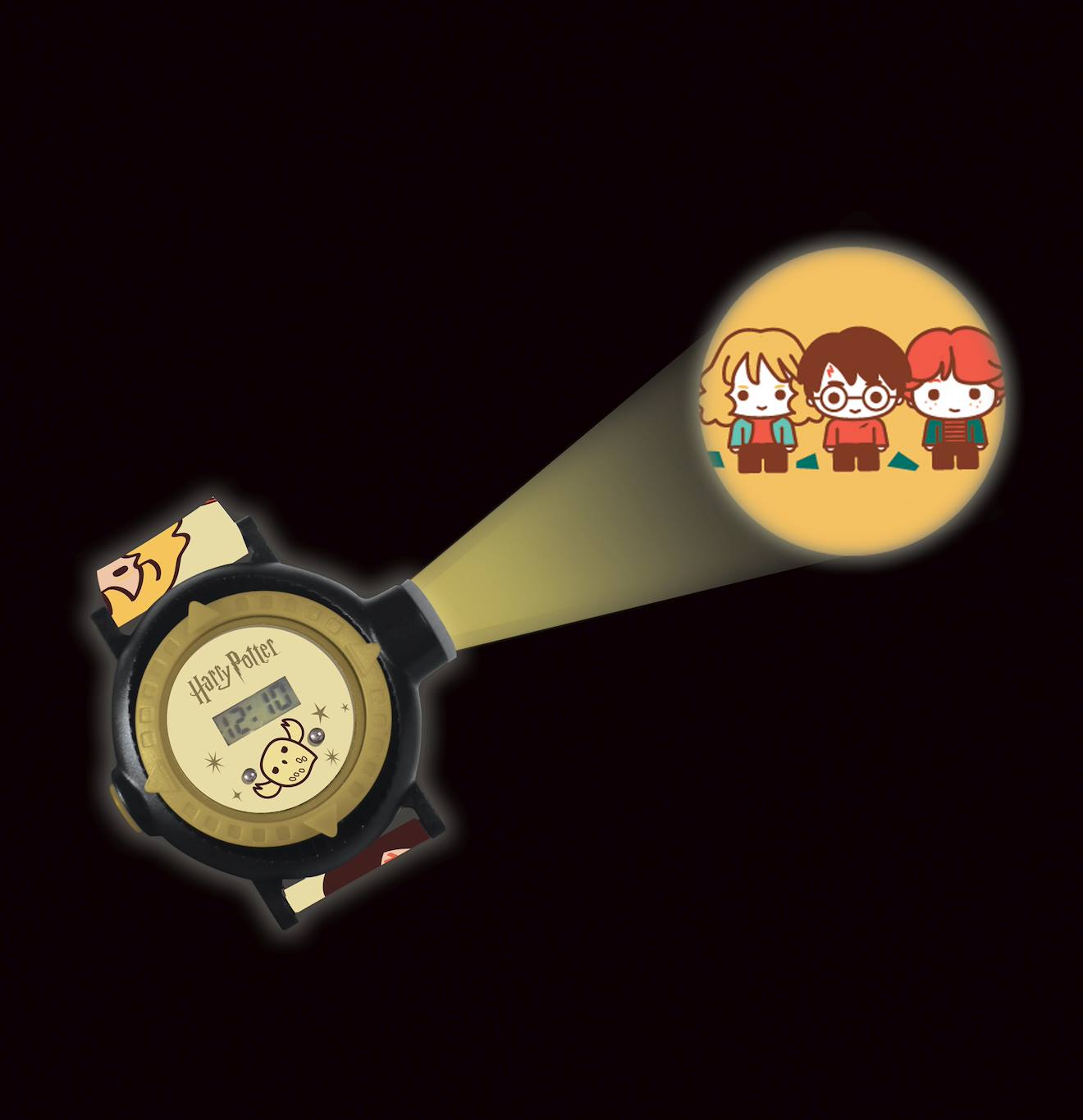 Montre digitale avec projection Harry Potter beige