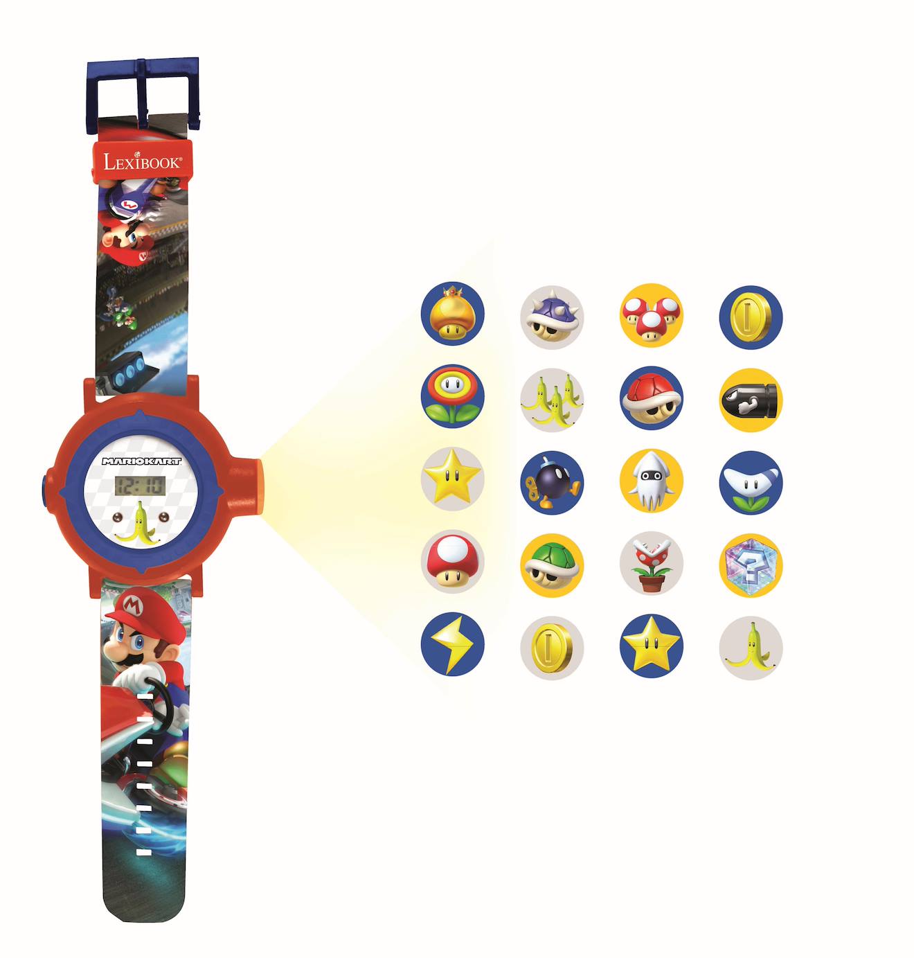 Montre digitale avec projection Mario Kart rouge
