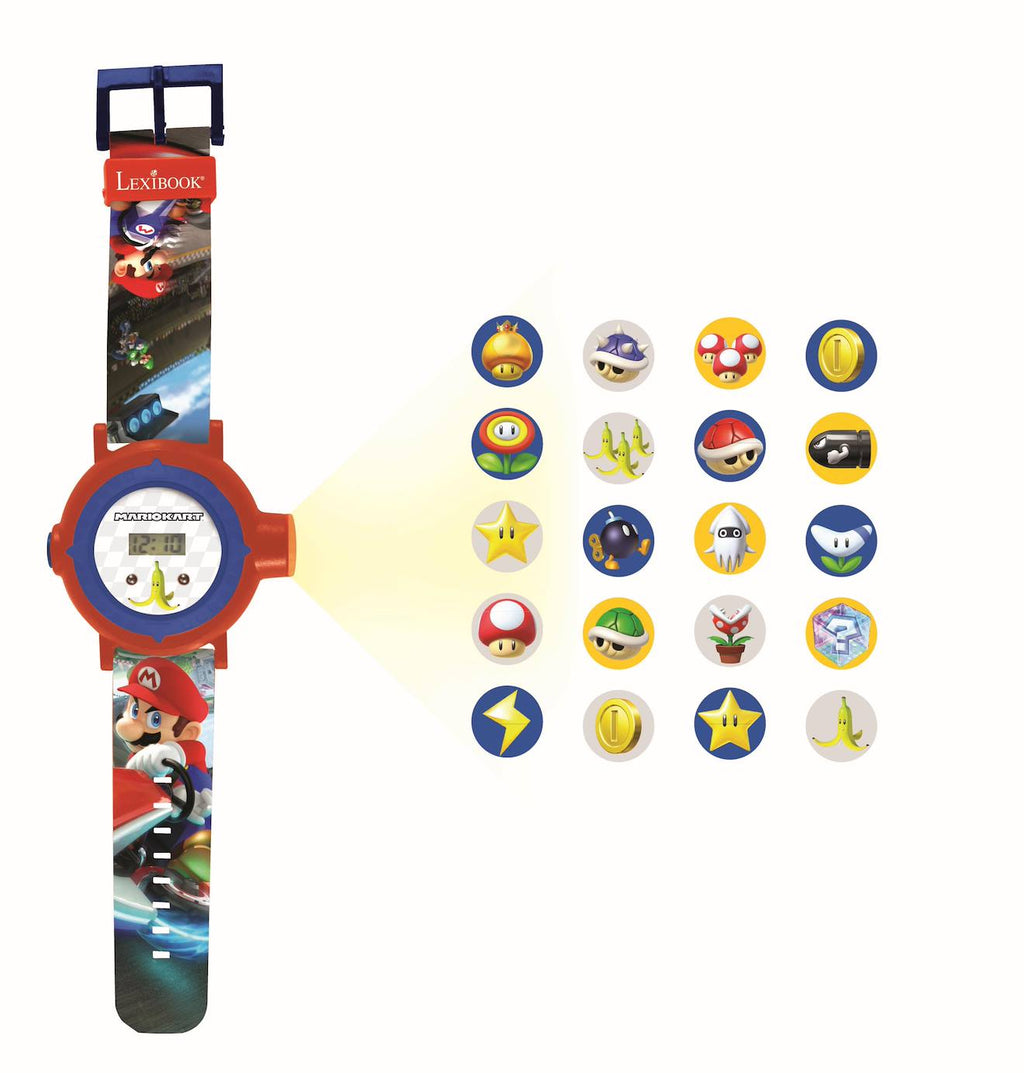 Montre digitale avec projection Mario Kart rouge