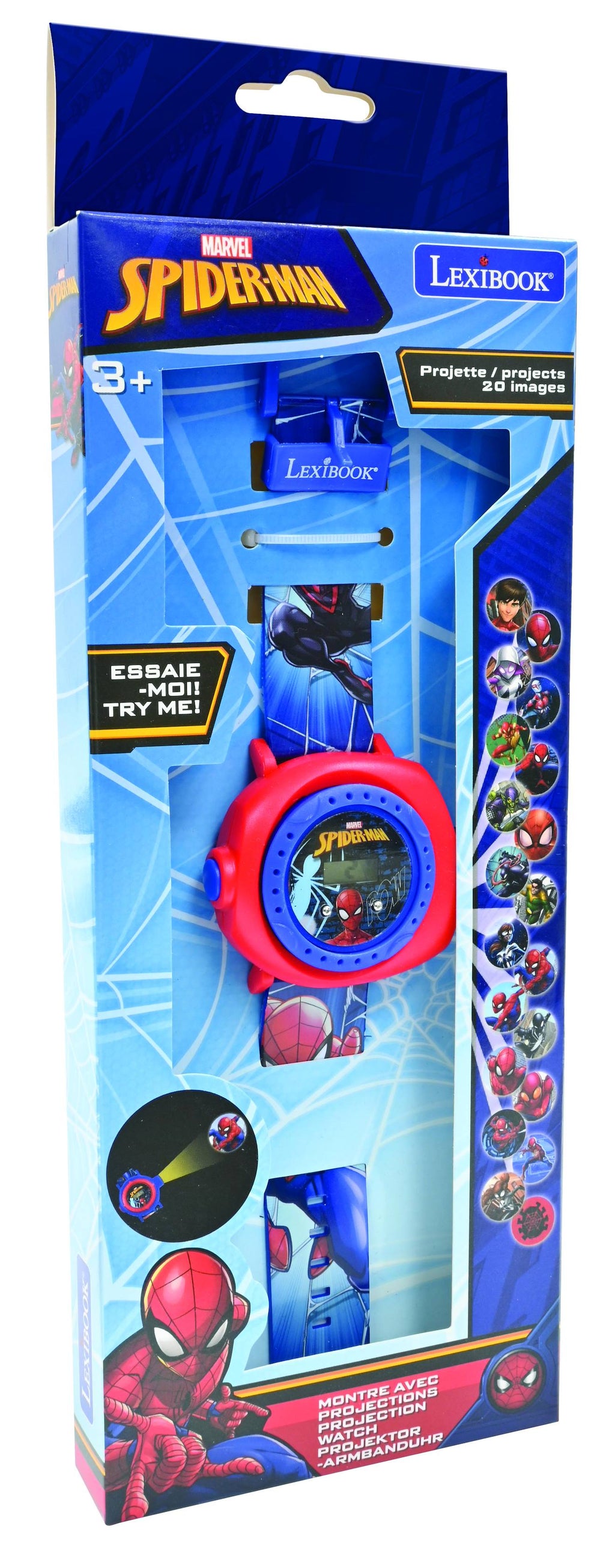 Montre digitale avec projection Spiderman bleu