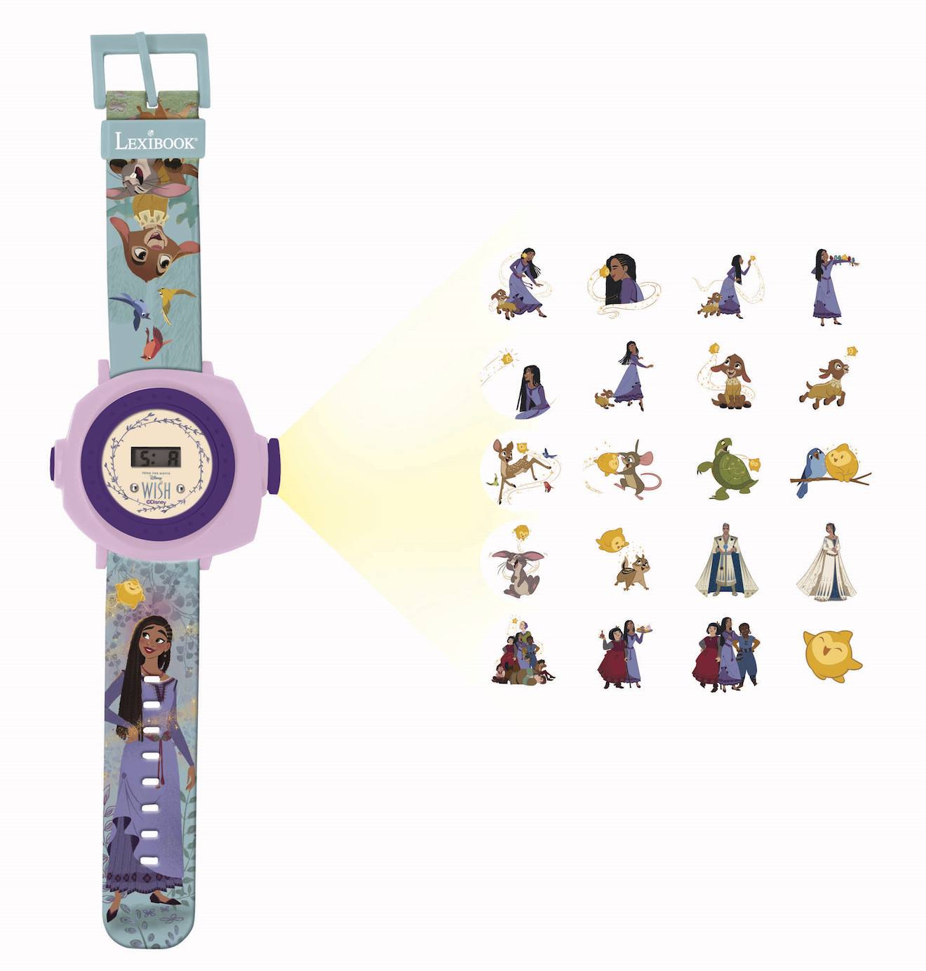 Montre digitale avec projection Wish violet