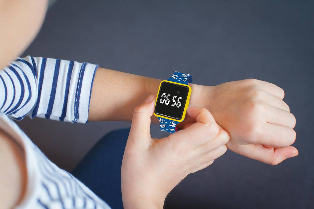 Montre digitale LED astérix bleu