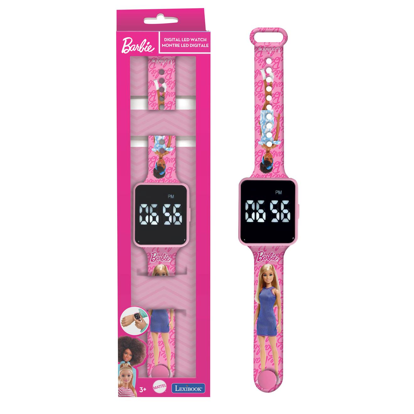 Montre digitale LED Barbie rose