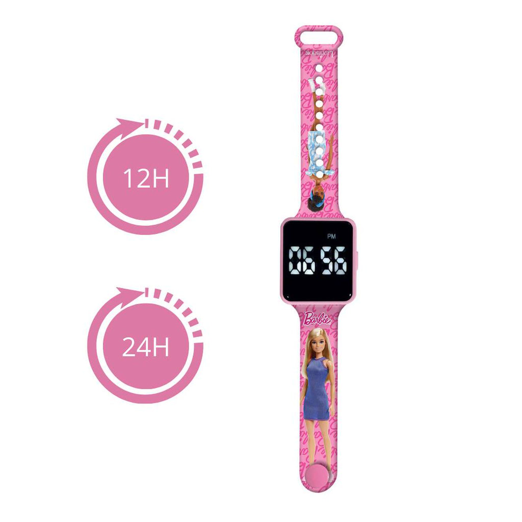 Montre digitale LED Barbie rose