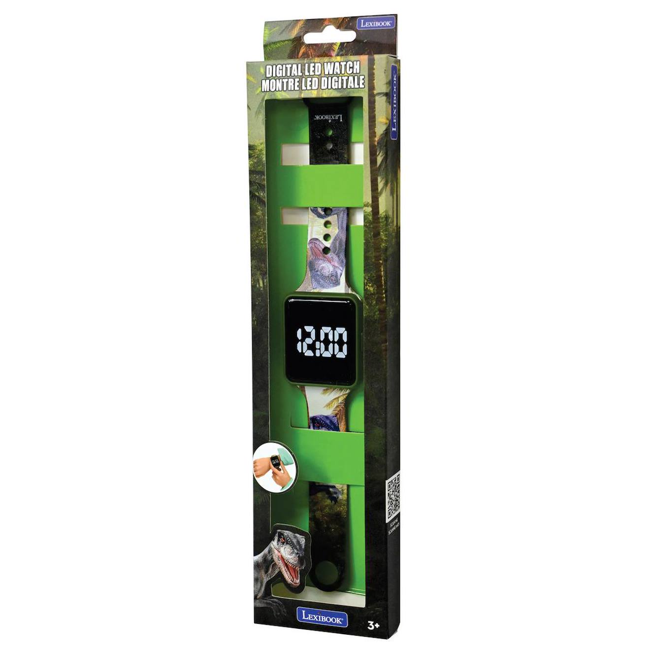 Montre digitale LED dinosaure vert