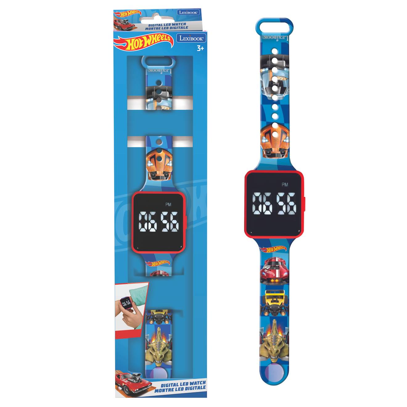 Montre digitale LED hot wheels bleu