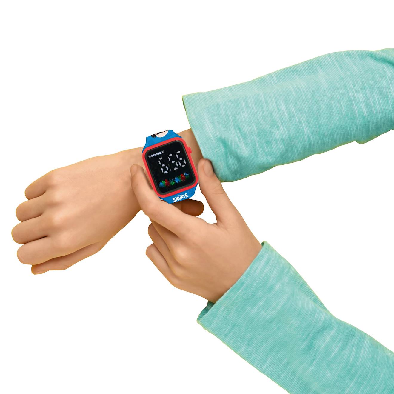 Montre digitale LED schtroumpfs bleu