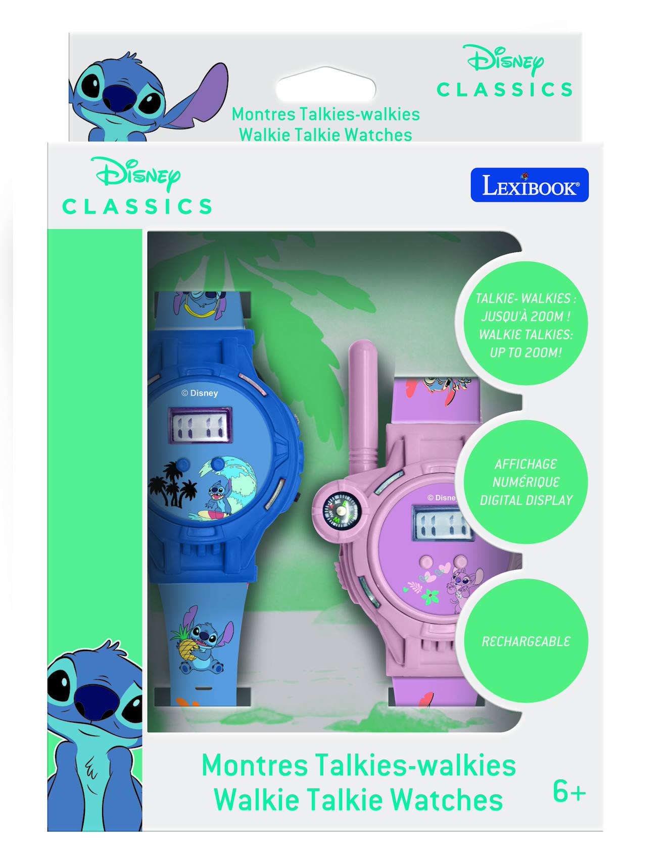 Montre digitale talkie-walkie Stitch portée 200 m multicolore