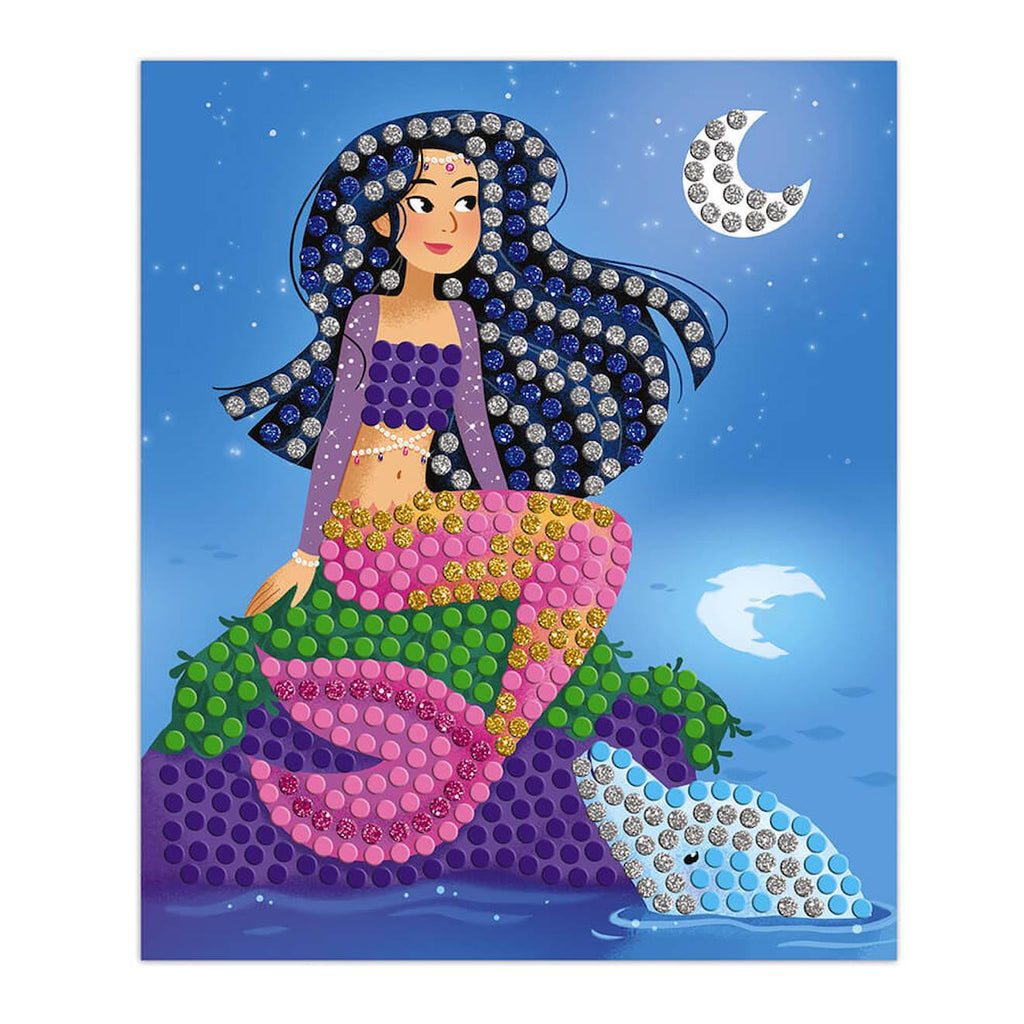 Mosaïques dauphins et sirènes bleu