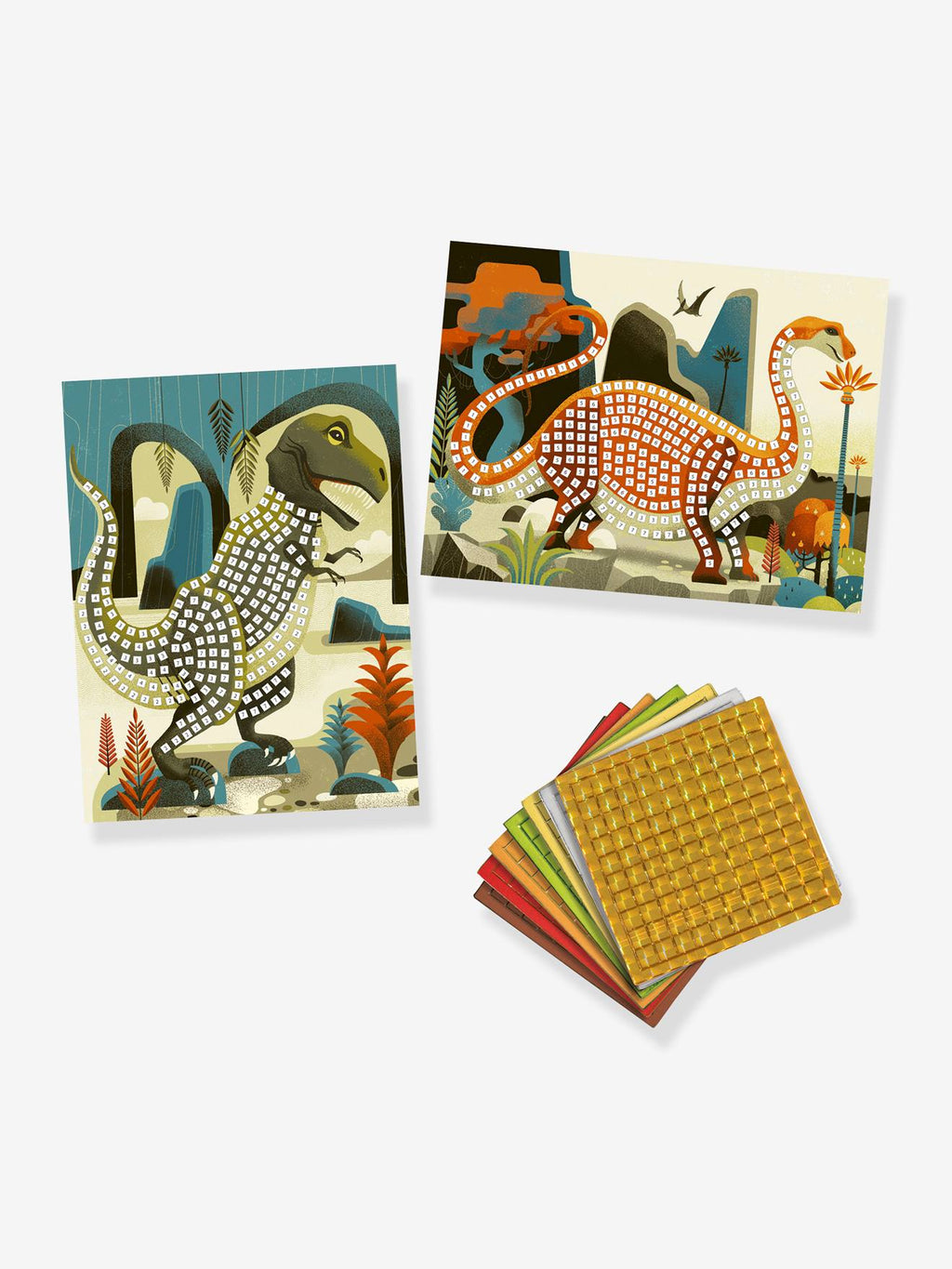 Mosaïques dinosaures rouge