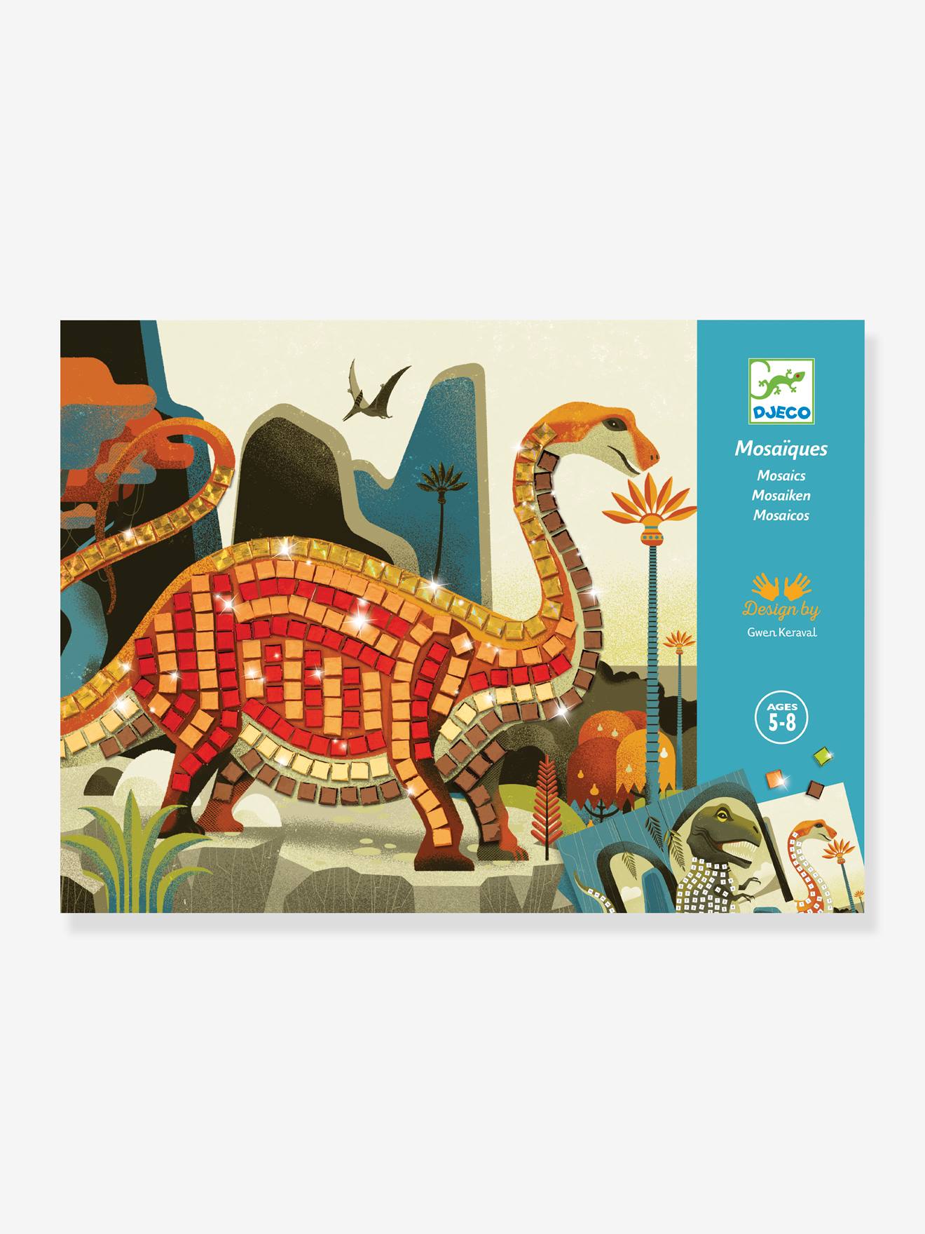 Mosaïques dinosaures rouge