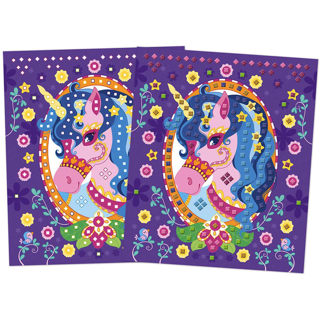 Mosaïques poneys et licornes rose