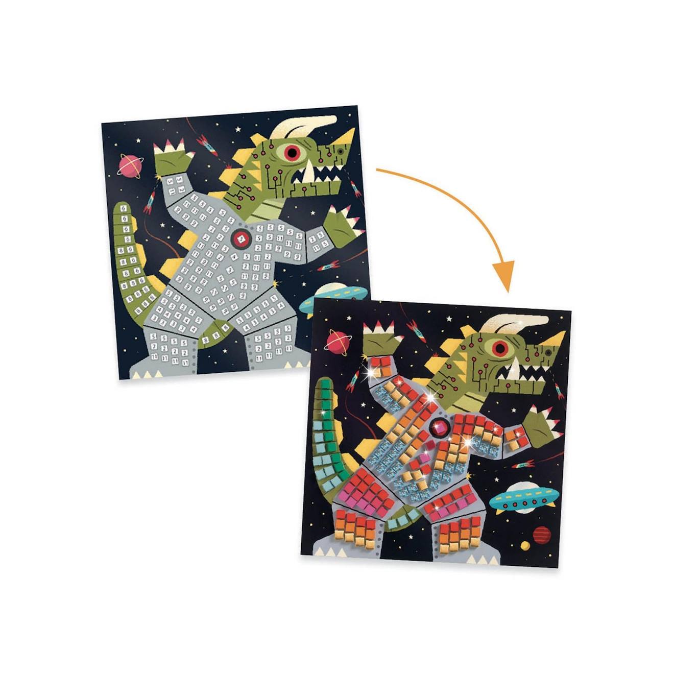 Mosaïques space battle multicolore