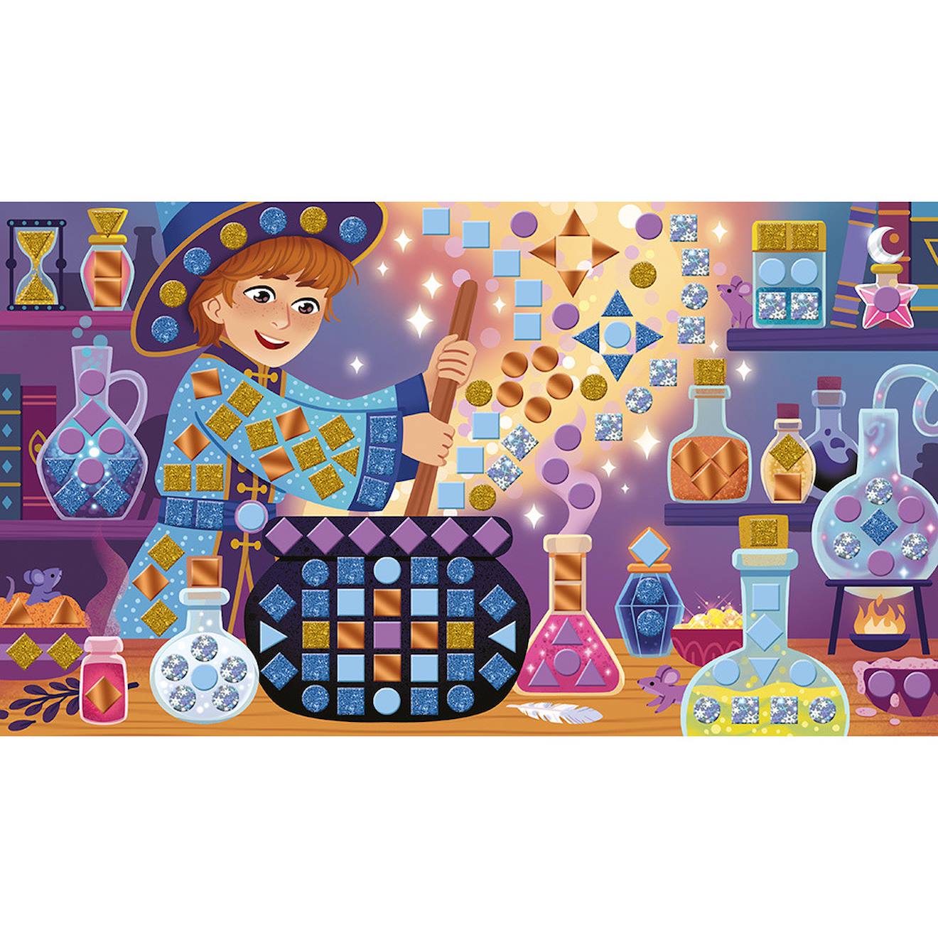 Mosaïques thème la magie - magic school multicolore