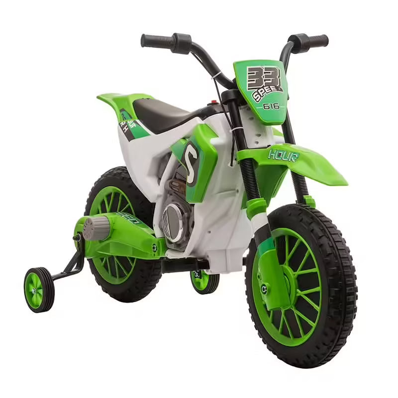 Moto cross électrique enfant 12V (3–8 km/h) avec roulettes amovibles