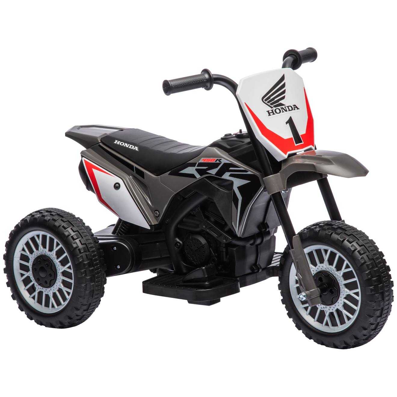 Moto cross électrique enfant 3 roues licence officielle honda crf 450 r 3 km/h max fonctions sonores gris