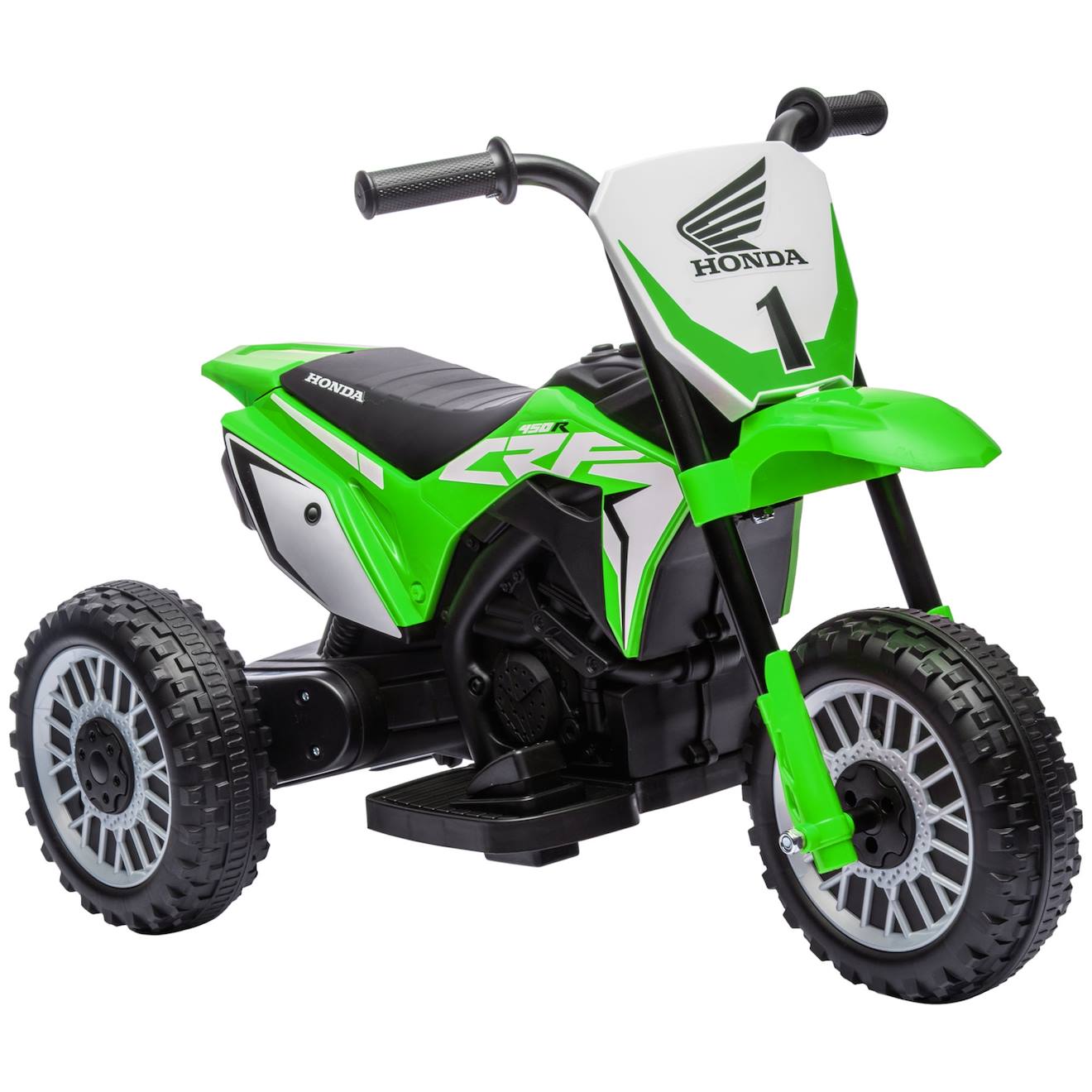 Moto cross électrique enfant 3 roues licence officielle honda crf 450 r 3 km/h max fonctions sonores vert