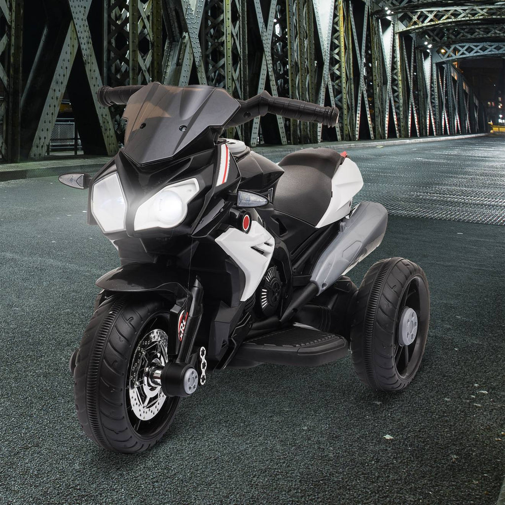 Moto électrique enfant 3 roues 6v 3km/h max effets lumineux sonores noir