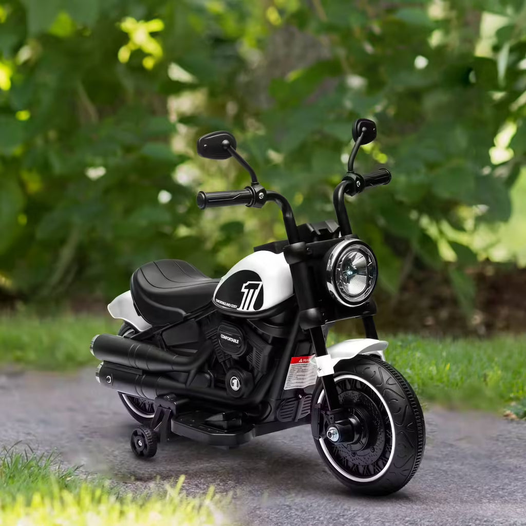 Moto électrique enfant 6V – Effets lumineux + roulettes amovibles