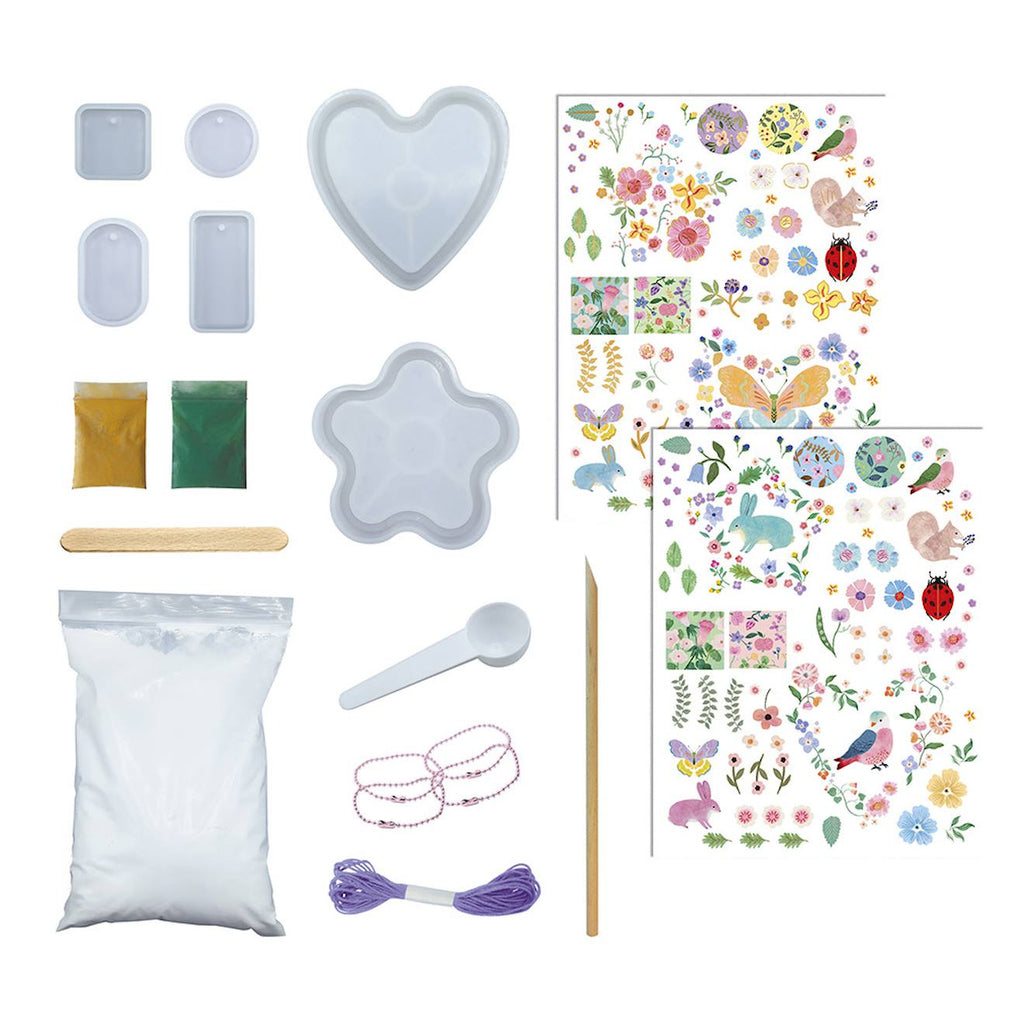 Moulage de décos le jardin fleuri multicolore