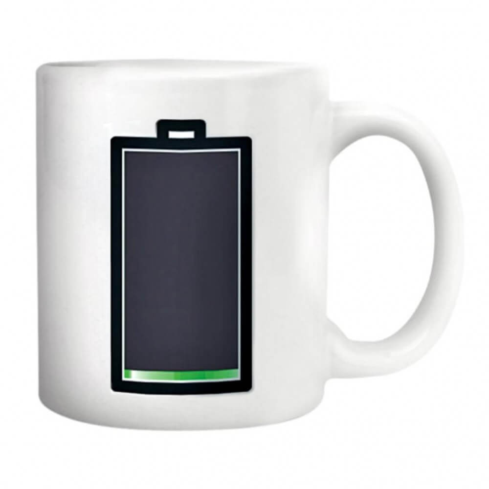 Mug Batterie Thermoréactif Blanc - Mug Original Kikkerland