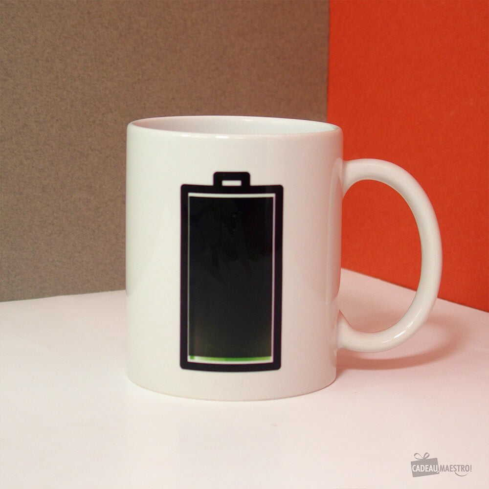 Mug Batterie Thermoréactif Blanc - Mug Original Kikkerland