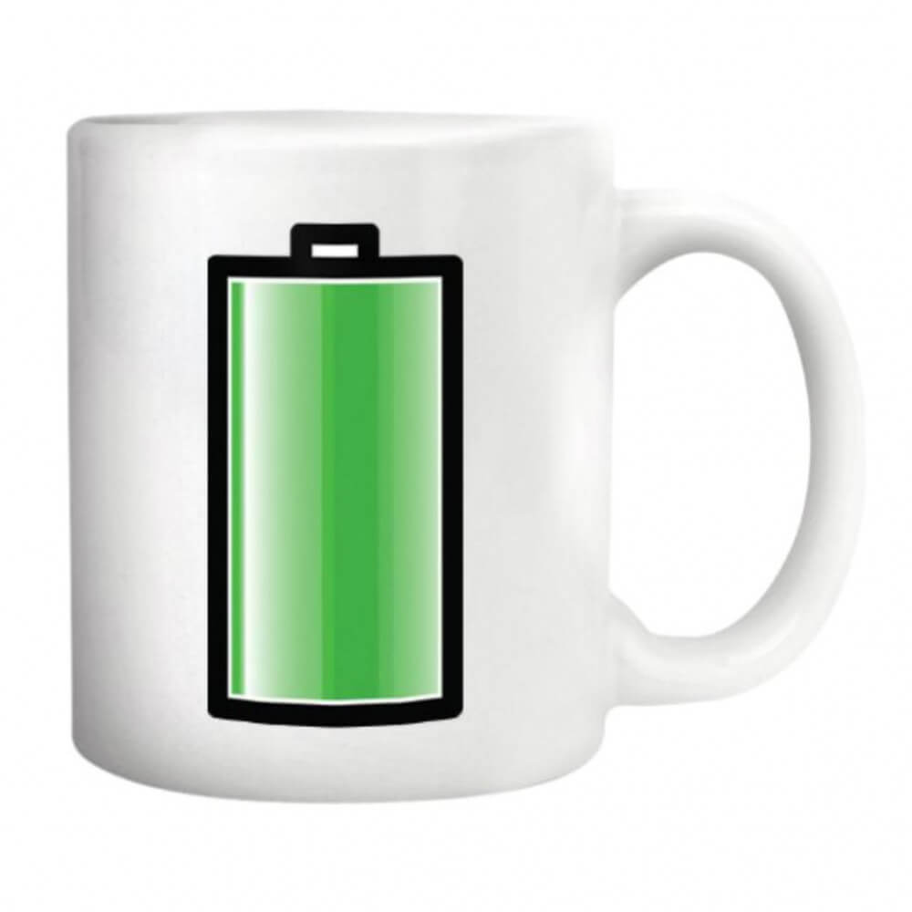Mug Batterie Thermoréactif Blanc - Mug Original Kikkerland