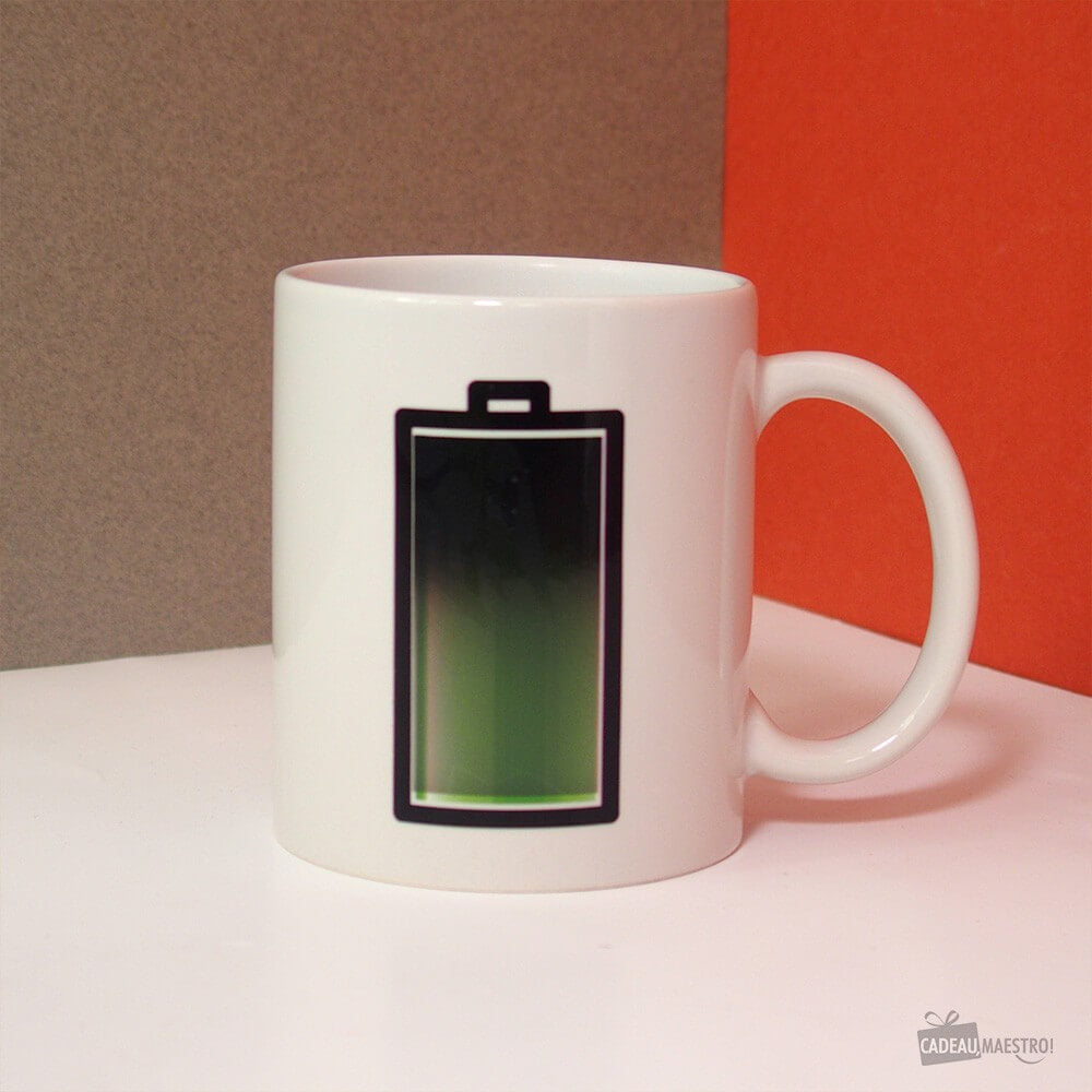Mug Batterie Thermoréactif Blanc - Mug Original