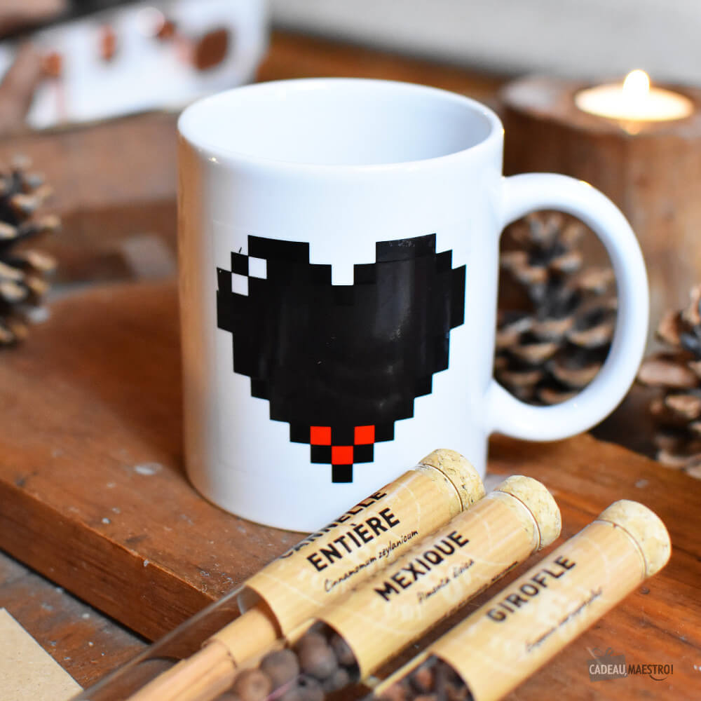 Mug Coeur Pixels Thermoréactif - Mug Original