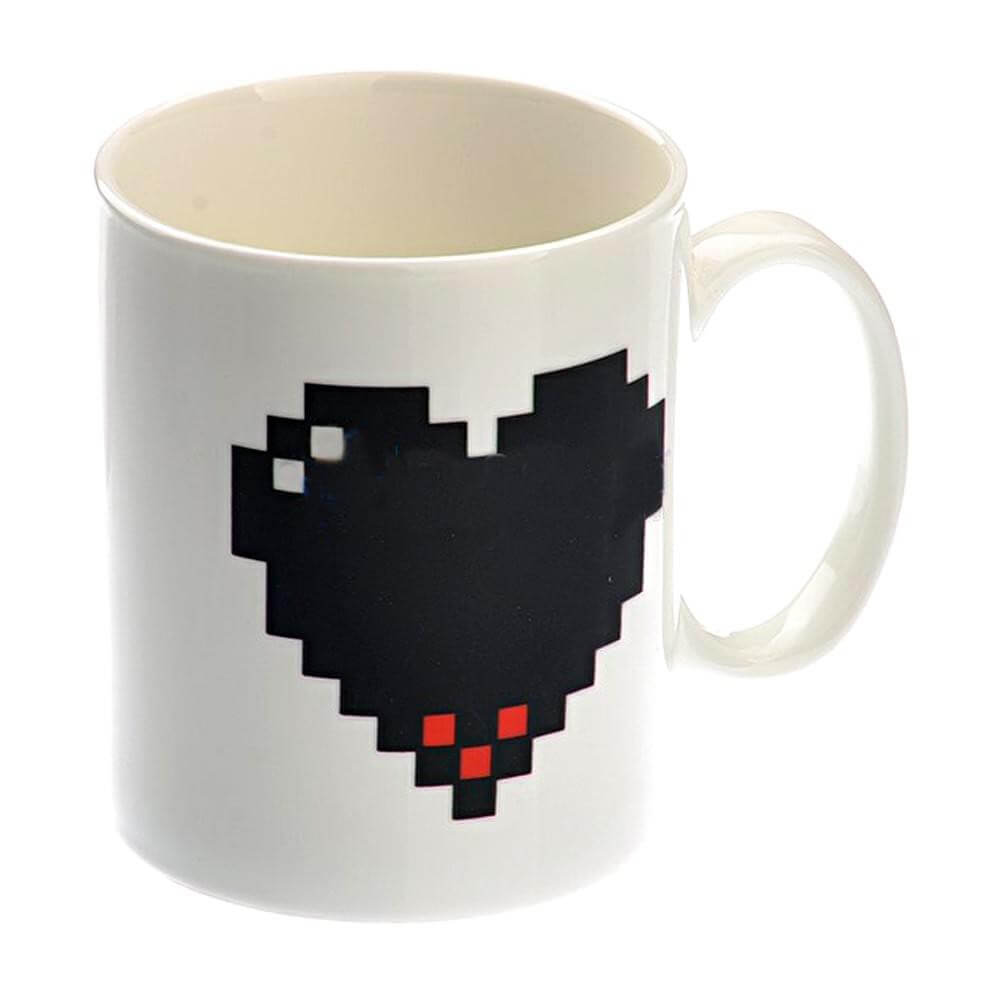 Mug Coeur Pixels Thermoréactif - Mug Original Kikkerland