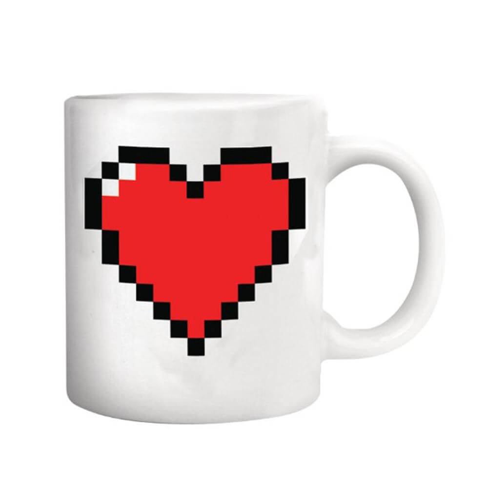 Mug Coeur Pixels Thermoréactif - Mug Original Kikkerland