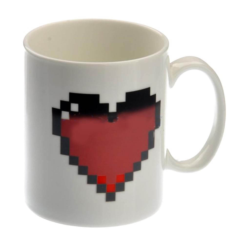 Mug Coeur Pixels Thermoréactif - Mug Original Kikkerland