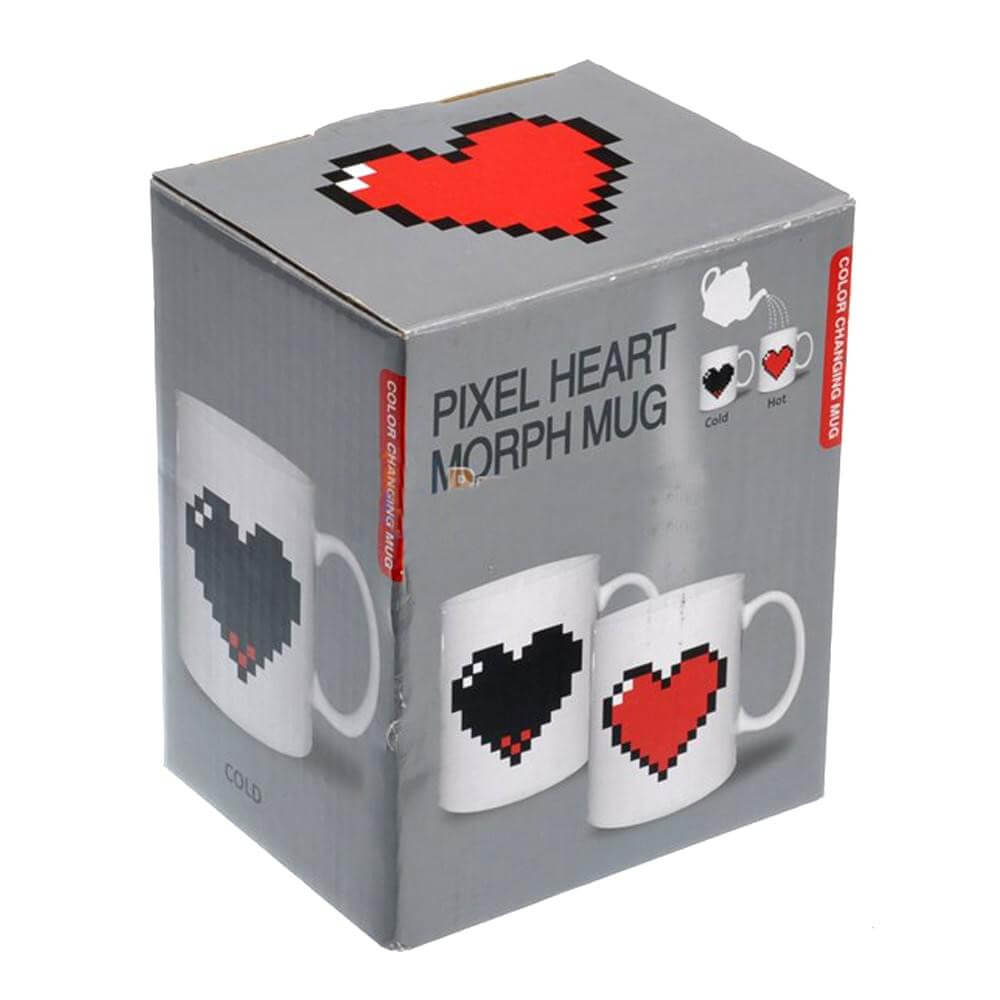 Mug Coeur Pixels Thermoréactif - Mug Original Kikkerland