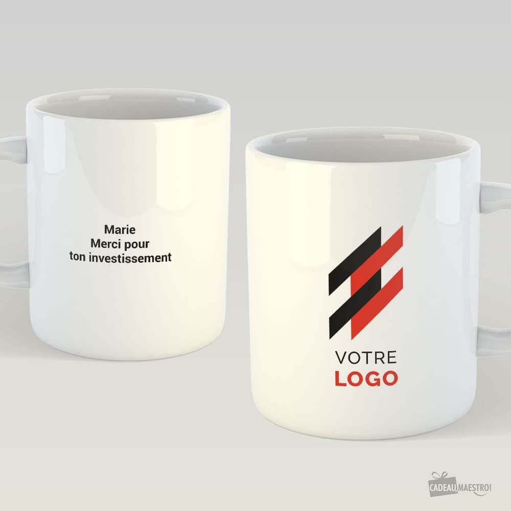 Mug Logo a Personnaliser - Pour Entrepreneurs ou Salariés Blanc - Mug Personnalisé