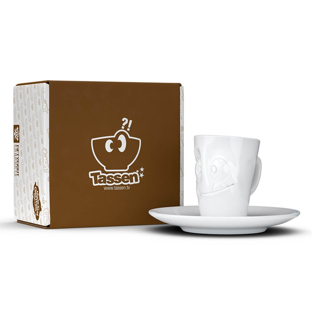 Mug Expresso avec Soucoupe Humeur du Matin Gourmand - Tasse à Café Originale Tassen