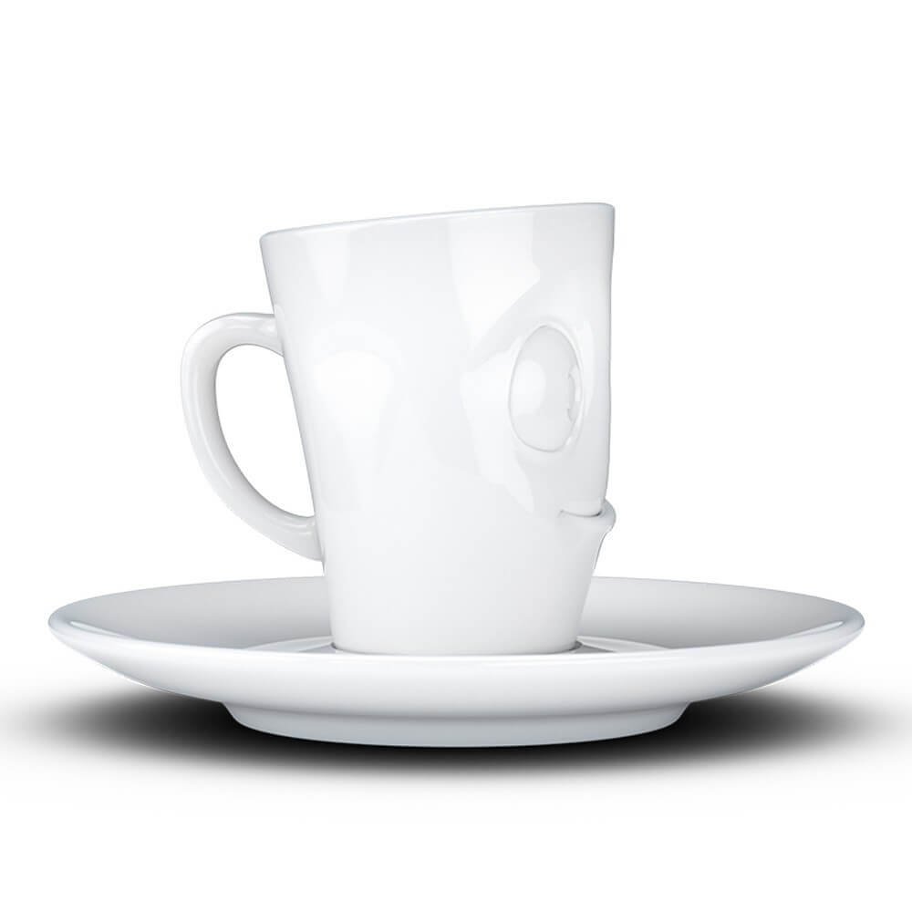 Mug Expresso avec Soucoupe Humeur du Matin Gourmand - Tasse à Café Originale Tassen