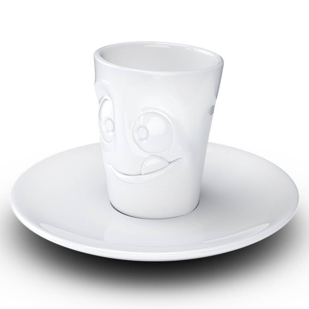 Mug Expresso avec Soucoupe Humeur du Matin Gourmand - Tasse à Café Originale Tassen
