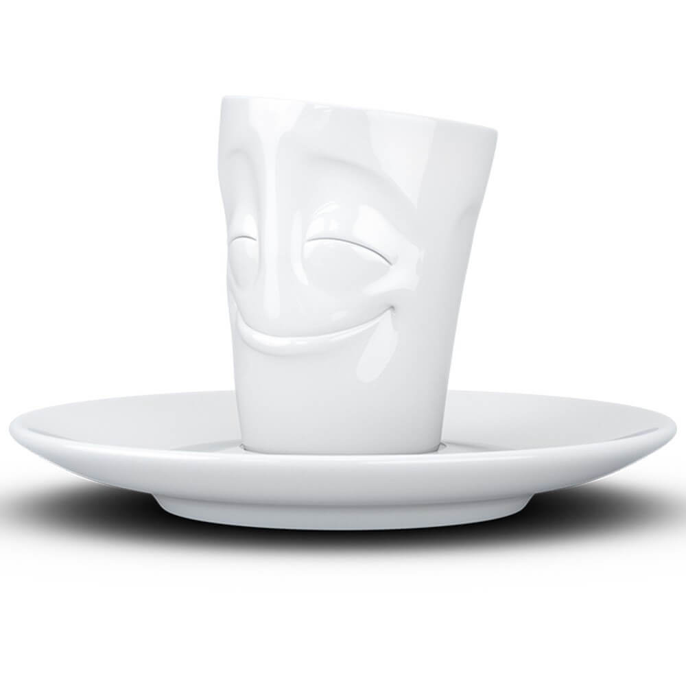 Mug Expresso avec Soucoupe Humeur du Matin Heureux - Tasse à Café Originale Tassen