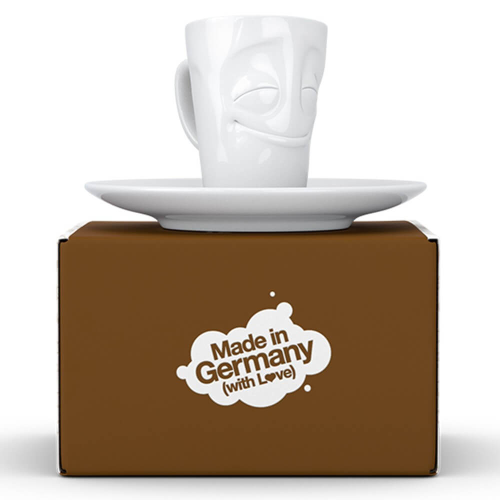 Mug Expresso avec Soucoupe Humeur du Matin Heureux - Tasse à Café Originale Tassen