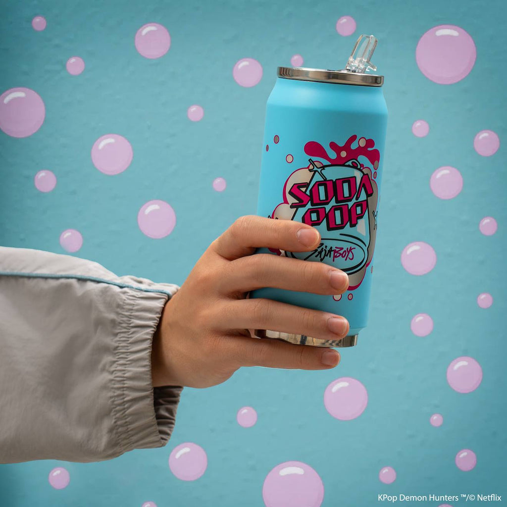 Mug Isotherme avec Paille Soda Pop - KPop Demon Hunters Bleu