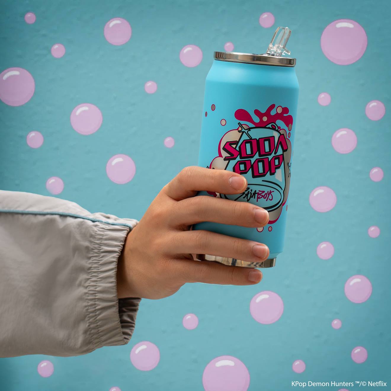 Mug Isotherme avec Paille Soda Pop - KPop Demon Hunters Bleu