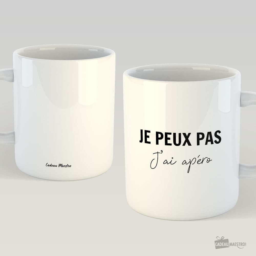 Mug "J'peux pas" à Personnaliser - Punchline Personnalisable Blanc - Mug Personnalisé