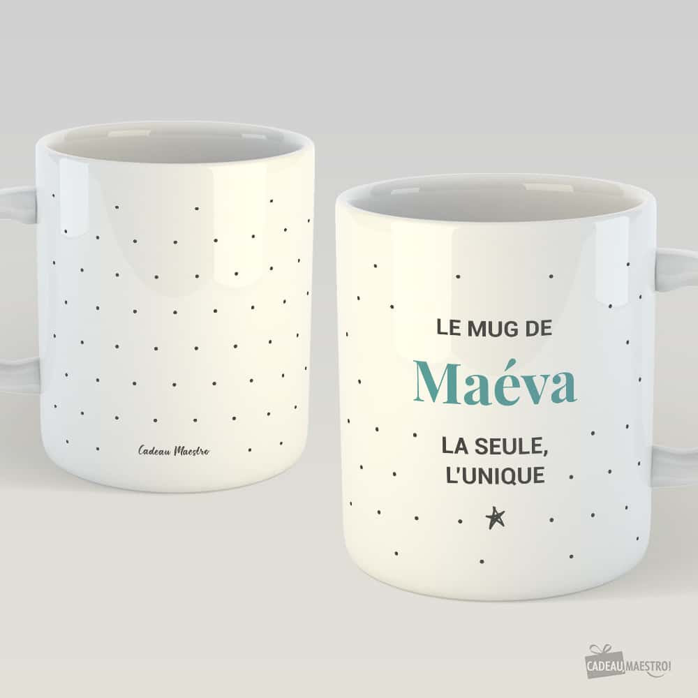 Mug Prénom à Personnaliser - 4 Lignes Personnalisables Blanc - Mug Personnalisé