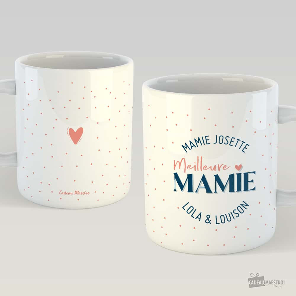 Mug Mamie à Personnaliser - Meilleure Mamie Blanc - Mug Personnalisé