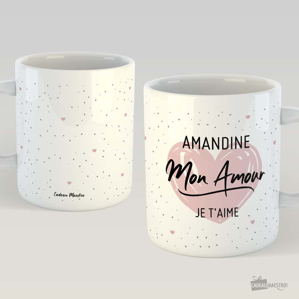 Mug Amour à Personnaliser - Design "Mon Amour" Blanc - Mug Personnalisé
