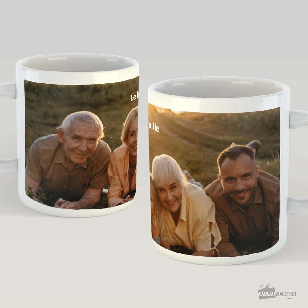Mug Photo à Personnaliser - Tour Complet du Mug Blanc - Mug Personnalisé