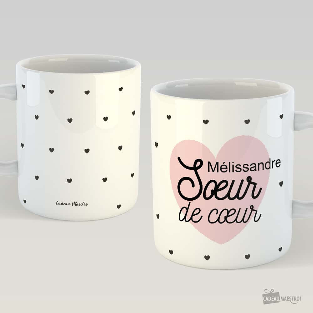 Mug Meilleure Amie à Personnaliser - Soeur de Coeur Blanc - Mug Personnalisé