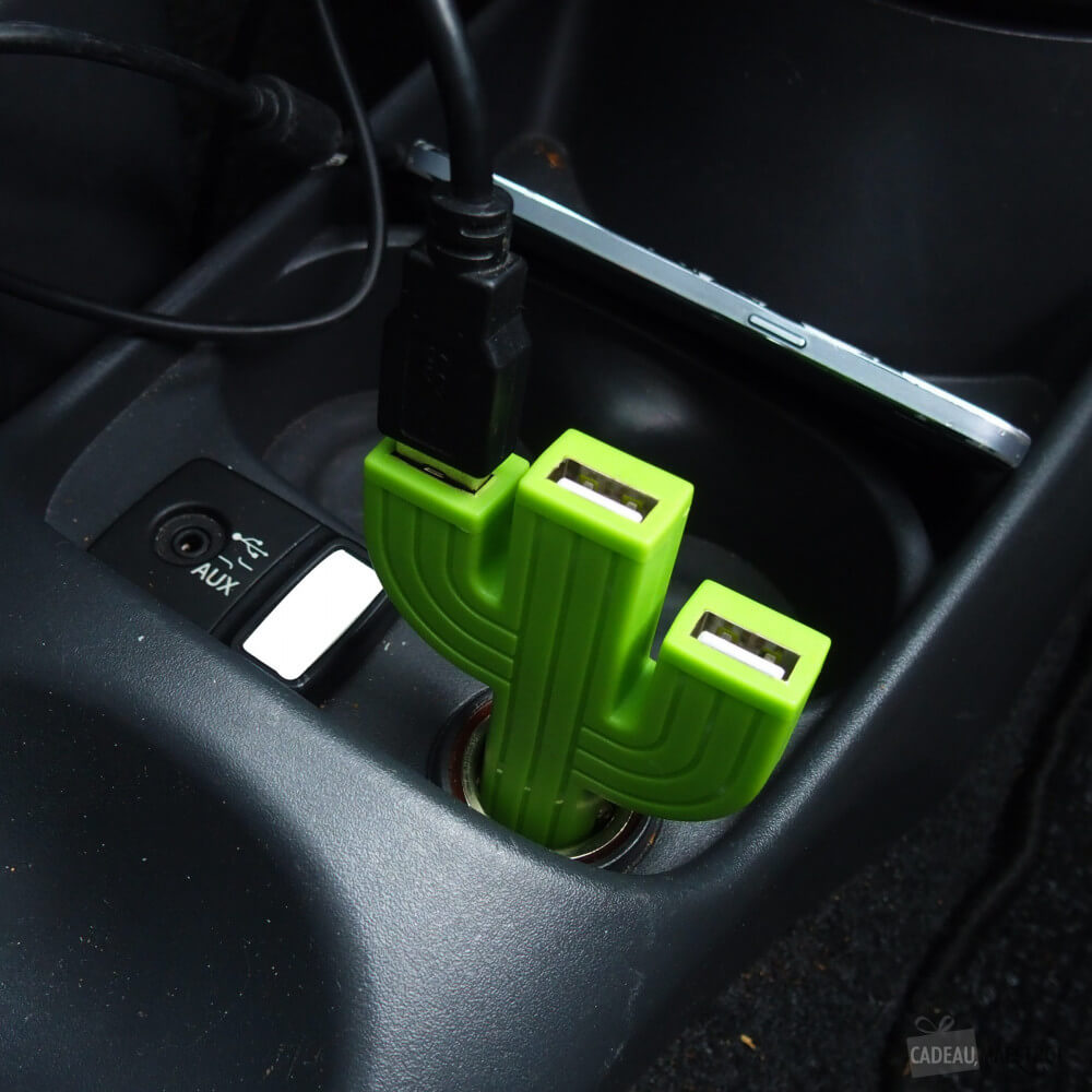 Multiprise USB Allume-Cigare Cactus - Cadeau Voiture